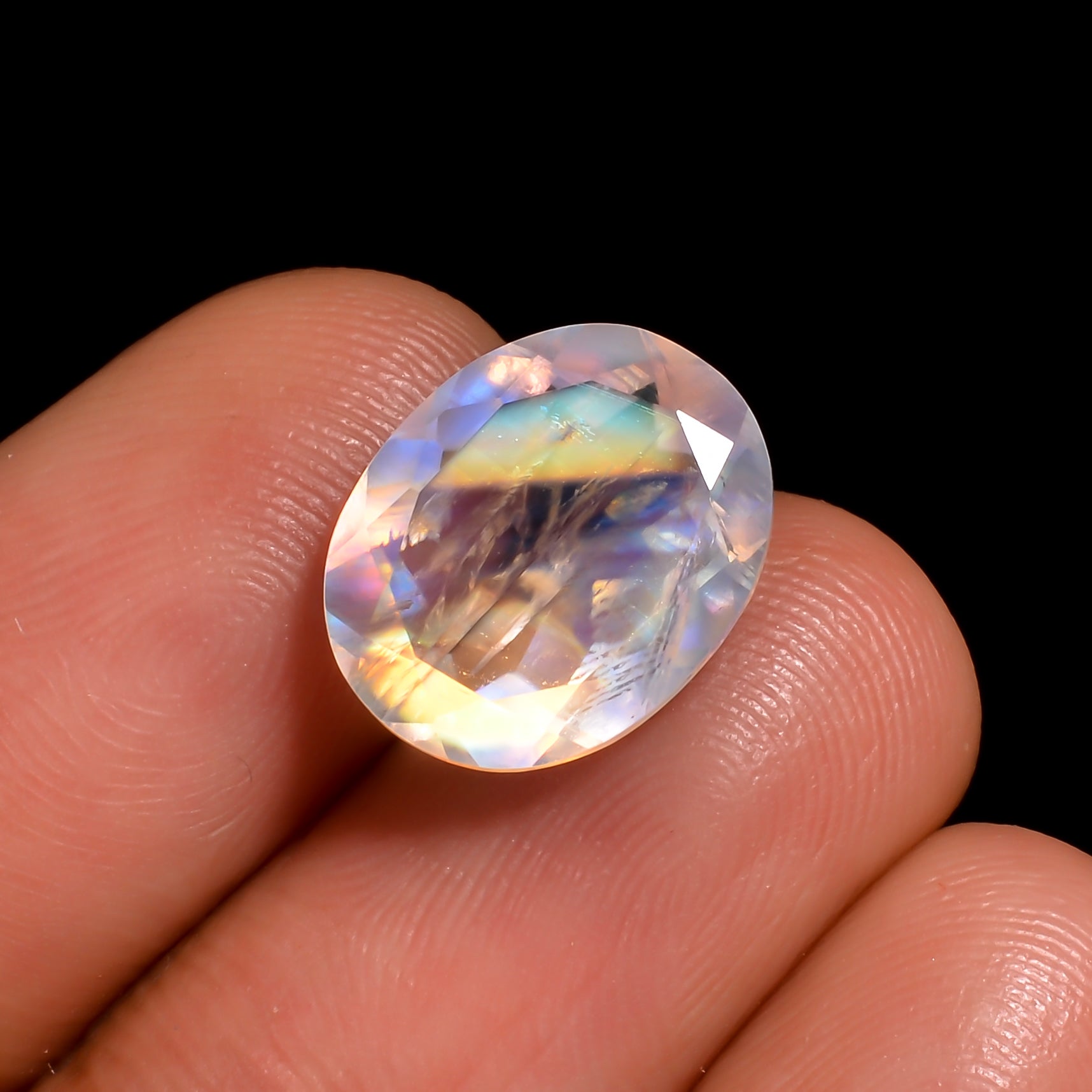 dark star moonstone oval shape cut stone loose gemstone